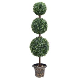 vidaXL planta de boj artificial forma de bola con maceta verde 118 cm