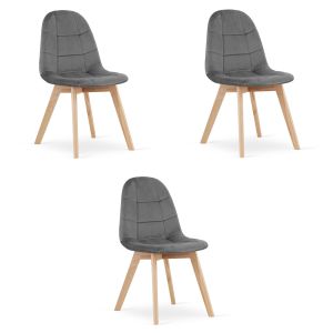 Silla valora nuuc de terciopelo gris oscuro, diseño ergonómico x3
