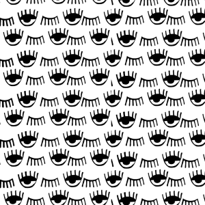Papel pintado  ojos blanco y negro 58cm ancho por 350cm alto