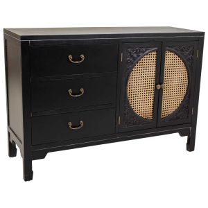 Aparador de madera negro 106x36x73 cm