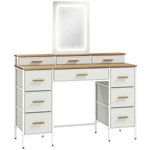 Tocador de maquillaje 118.5x39.5x140 cm color marrón Homcom