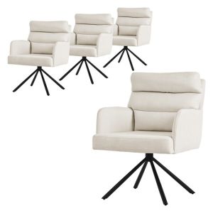 4x silla de comedor giratoria verde oscuro asiento