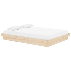 vidaXL estructura de cama doble sin colchón madera maciza