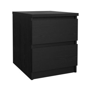 Comodino daiki, 2 cajones, en madera negra 50x40x50h cm