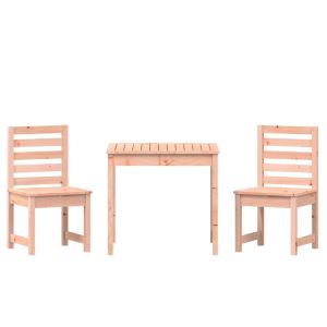 vidaXL mesa y sillas de jardín 3 pzas madera maciza douglas