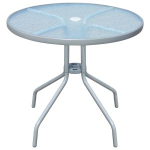 vidaXL mesa de jardín bistro de acero gris 80x71 cm
