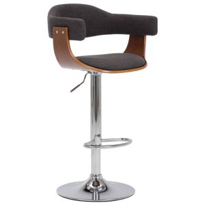 vidaXL taburetes de cocina 2 unidades madera curvada y tela gris