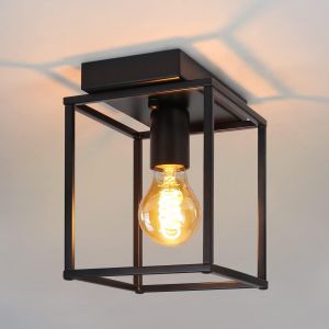 Nettlife lámpara de techo LED retro lámpara industrial negra para