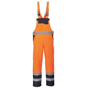 Cazadora de tirantes de alta visibilidad bicolor acolchada portwest - naran