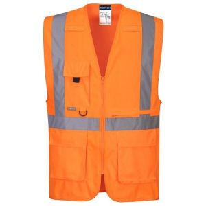 Portwest - chaleco executive de alta visibilidad con bolsillo para tableta