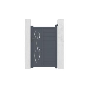 Puerta regulable ancho 1m life h.160cm aluminio gris