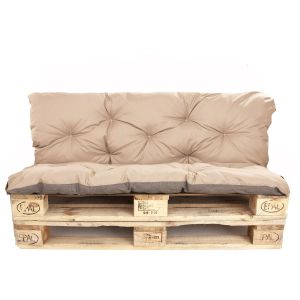 Cojines para palets de 120x80x40cm, cojines para sofá de jardín beige