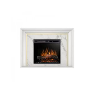 Lanini - chimenea eléctrica LED independiente - mármol blanco/cristal 23'