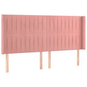 vidaXL cabecero con orejas de terciopelo rosa 183x16x118/128 cm