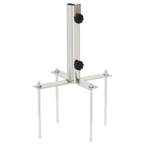 vidaXL base de sombrilla con estacas de suelo acero ø32-38 mm