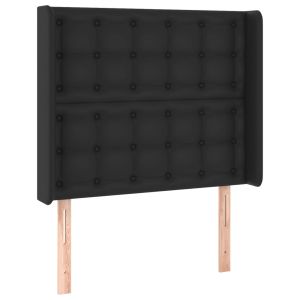 vidaXL cabecero con orejas de cuero sintético negro 93x16x118/128 cm