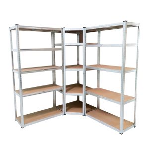 Pack 2 Estanterías y 1 Esquinera Metálicas Galvanizadas 180×160x160 THW
