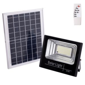 Proyector LED solar 100w 6500k panel: 6v/12w battery: 3.2v/8000mah remote