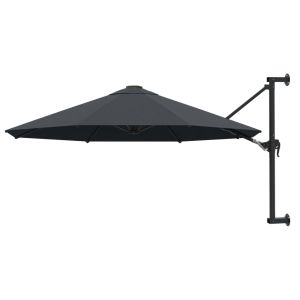 vidaXL sombrilla de pared con barra de metal antracita 300 cm