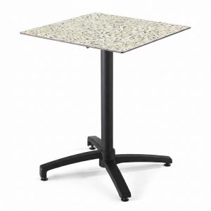 Oviala - mesa de patio abatible de 70 cm en laminado terrazo