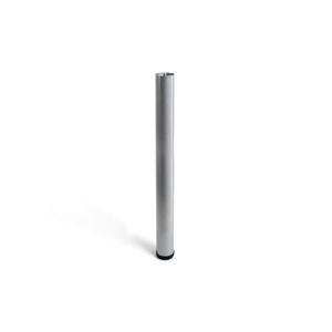 Pata regulable cilíndrica de acero en color aluminio mod.406g. Altura 71cm
