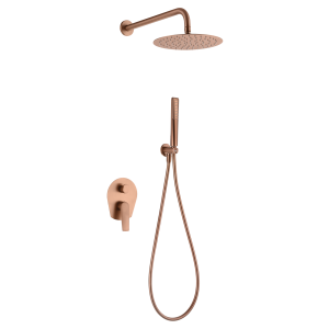 Conjunto ducha monomando empotrado delos oro rosa cepillado