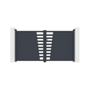 Puerta batiente 3 m cervina h.160cm alu gris + motor b700