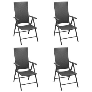 vidaXL sillas de jardín 4 unidades ratán sintético negro