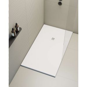 Plato de ducha poalgi - 70x110 cm - blanco - extraplano, antideslizante