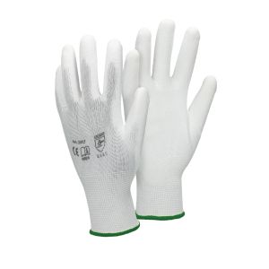 4x guantes antideslizantes trabajo pu talla 11-xxl blanco