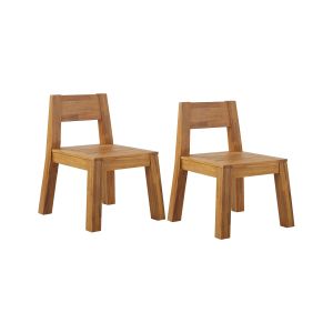 Conjunto de 2 sillas de jardín livorno madera de acacia marrón