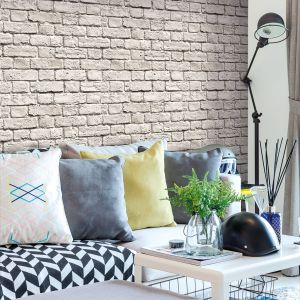 Papel pintado tnt textura ladrillo beige