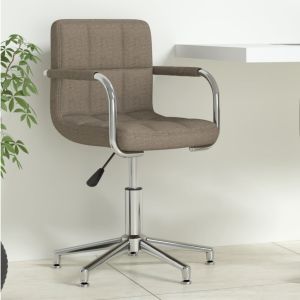 vidaXL silla de oficina giratoria tela gris taupé