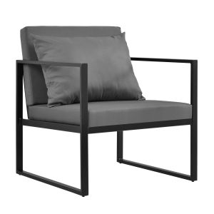 [casa.pro] 2 x sillón silla de jardín set de 2 muebles de jardín negro