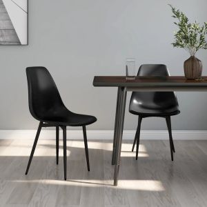 Sillas de comedor 2 unidades negras pp qweo5060