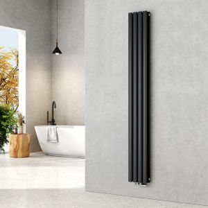 Emke radiador agua caliente tubo redondo antracita 180x24 cm doble capa