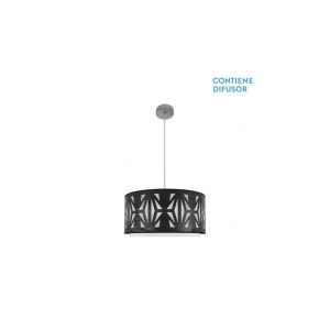 CoLGante katerina 2xE27 cromo/madera negra regx50x50 cm
