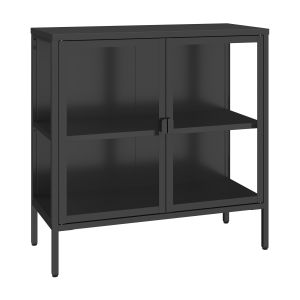 Vitrina borshavisa con 2 puertas acero 80x80x35cm transparente negro