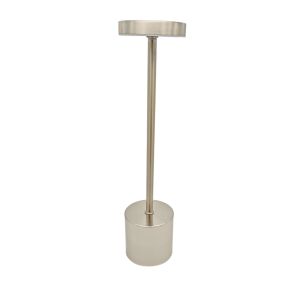 Lámpara mesa LED plateado táctil, 3 tonos regulable 2000mah