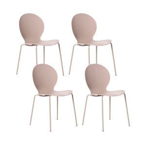 Conjunto de 4 sillas de jardín milos apilable beige