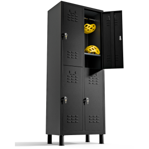 Twinthink taquillas metalicas 180cm de 4 puertas taquilla metalica (negro)