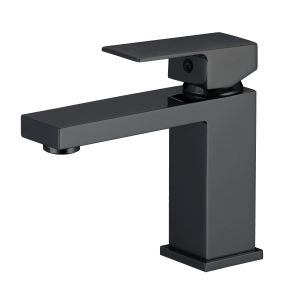 Valaz grifo lavabo monomando cuadrado negro mate