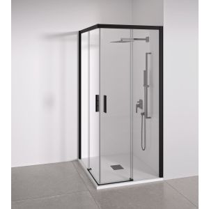 Mampara de ducha angular negra  87-89 x 87-89 cm bellobath