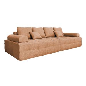 Oviala - sofá de tela de 4 plazas terracota l 282 cm