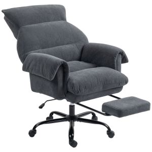 Silla de escritorio 80x80x114 cm terciopelo color gris Homcom