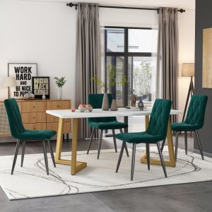 Conjunto de mesa y sillas mdf verde 5 piezas 4 sillas cocina comedor
