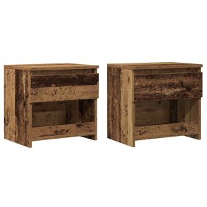 Casa lúmina - set  de 2 mesita de noche madera madeira  40 x 30 x 39 cm