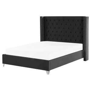 Cama terciopelo lubbon 160 x 200 cm negro