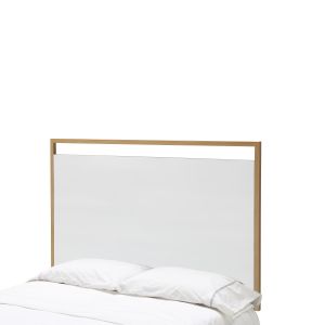 Cabecero 160x3x100 madera blanco, metal dorado
