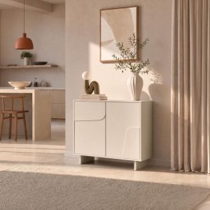 Aparador beige 80 cm 2 puertas acabado melamina flora